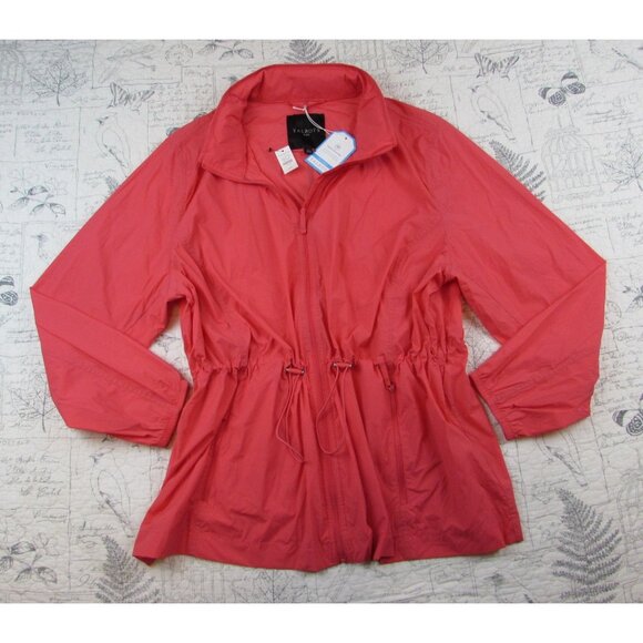 NEW NWT Talbots water resistant packable rain coat plus coral gift size 2X - Picture 1 of 10